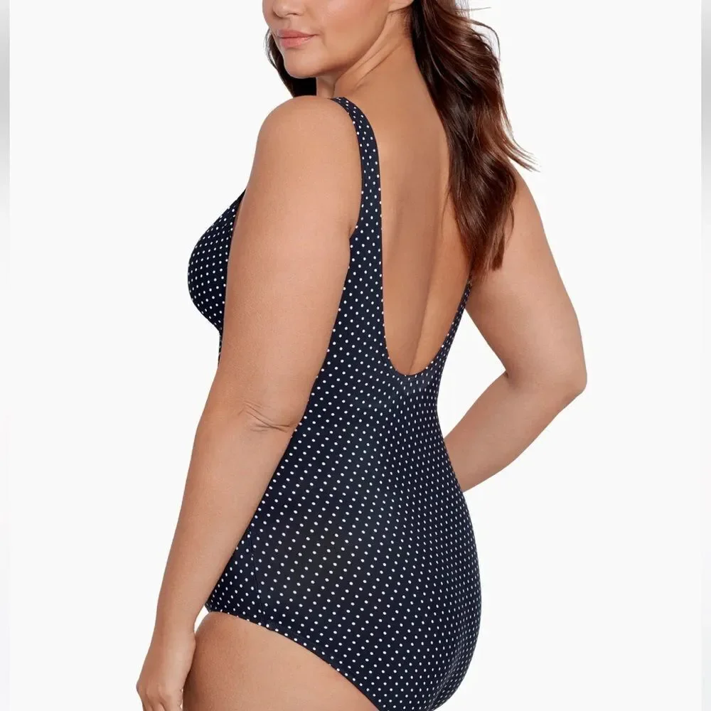 MiracleSuit Pin Point Oceanus One Piece Swimsuit NWT 20W $184